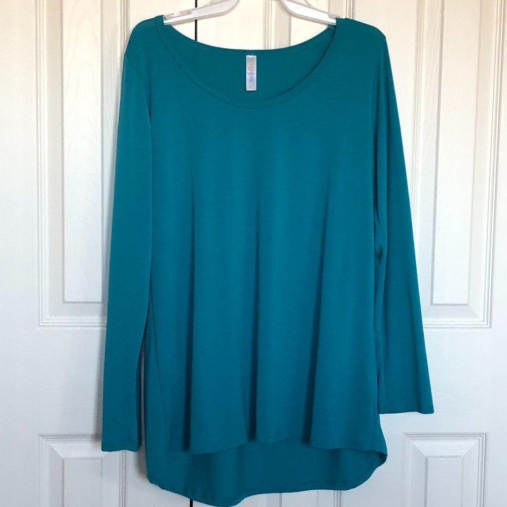 Lularoe hi-low long sleeve top tunic Teal